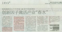 Three Gorges daily high tech Zone News points out our innovative achievements
